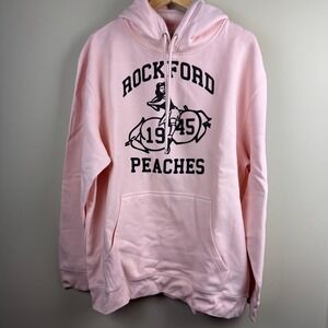 A League of Their Own Rockford Peaches 1945 Pink Graphic Hoodie Unisex XL